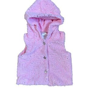 Litte Lass Baby Girls Sweater Vest with Hood
